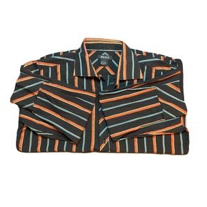 Bruno Mens Shirt Large Multicolor Button Up Long Sleeve Striped Cotton